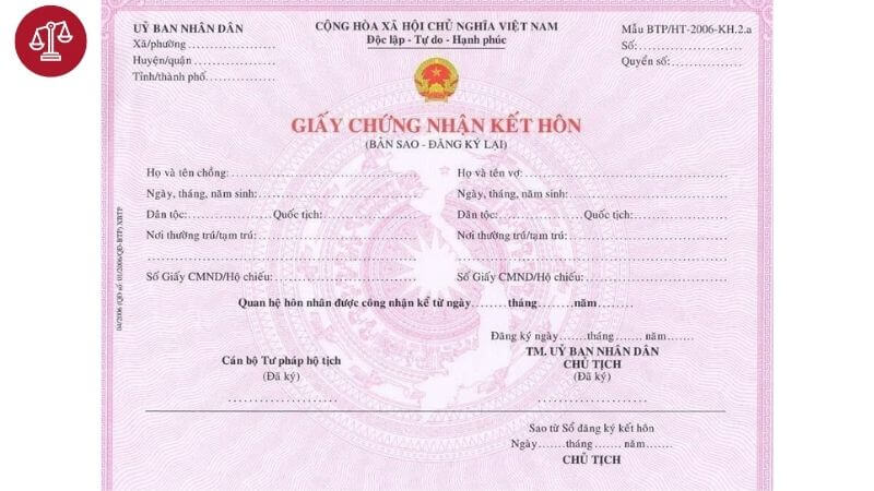 giấy chứng nhận kết hôn bản sao