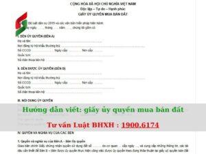 Hướng dẫn viết giấy ủy quyền mua bán đất