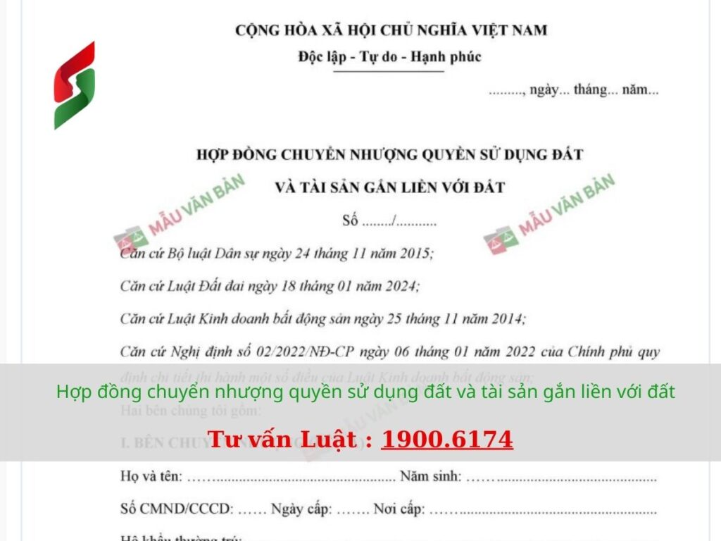 Hợp đồng chuyển nhượng quyền sử dụng đất và tài sản gắn liền với đất