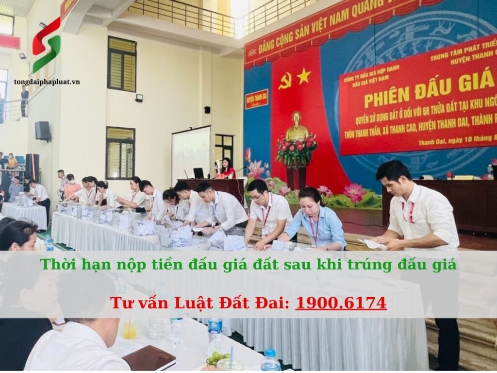 Thời hạn nộp tiều sau khi trúng đấu giá đất- Tư vấn luật đất đai 19006174