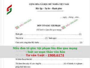 mẫu đơn tố giác tội phạm lừa đảo qua mạng - luật sư sản thảo văn bản hợp đồng